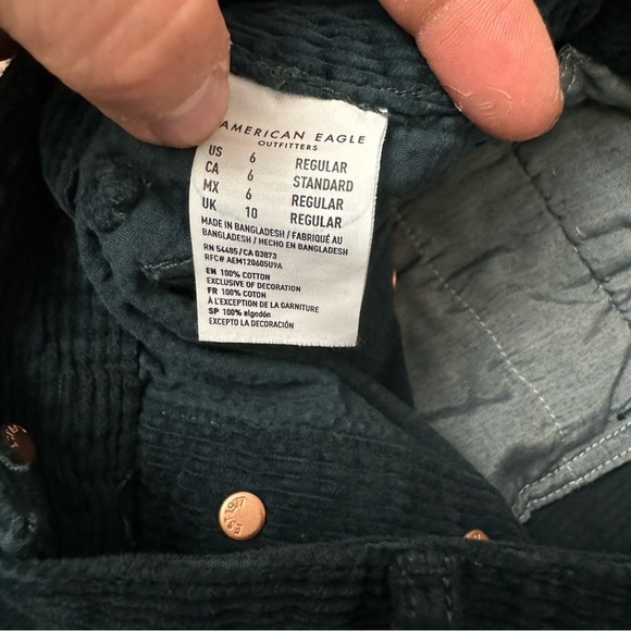 American Eagle Women’s Green Corduroy High Rise A Line Skirt Size 6 - Picture 7 of 7